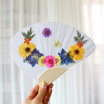 체크스토리 압화부채만들기 부채만들기 만들기세트 교구 공예, 1개, 13.봄바람-조가비(1세트)