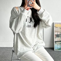 [당일출고]수엠W 빅사이즈 루즈핏 어깨트임 롱 S149 숄트임오버맨투맨