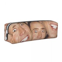 학교 연필 케이스 Queens Meme-프린트 스퀘어 알리사 에드워즈 콜라주 패션 가죽 상자 십대 지퍼 펜 가방, [20] 20, 20 20