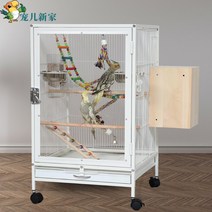 아크릴 대형 새장 투명 럭셔리 앵무새 케이지 앵무새집 번식장 이동장 바퀴달린 반려조 집 꾸미기, 블랙 기본형