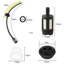 예초기 양수기 펌프 잔디 스 트리머 브러시 커터 톱 부품 용 3pcs 교체 연료 파이프 탱크 스트레이너 어셈, 한개옵션0