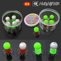 무라사메 야광 주꾸미애자(5개입)/진주애자/에기바늘/쭈꾸미/야광추/문어, 60g, 레드+진주
