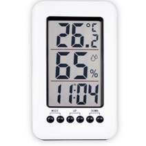 [메디위] 디지털 온습도계 WE-1004 대형LCD 알람시계기능, 색상:화이트