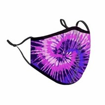 Top Trenz Kids Face Wrap Cloth Reusable Fashion Mask Medium (Ages 8+ to Adult) (Brown Zebra), Purple Tie Dye