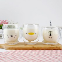 홈카페 캐릭터 이중유리컵 동물 곰돌이 고양이 오리, 2. 캐릭터이중컵 오리