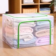 옷 저장 상자 가정용 직물 의류 가방 옷장 접이식 마무리 상자 기숙사 캐비닛 보관 상자 바구니 유물, 110 # L [60*45*40cm]레임, 과일 녹색-나일론 통기성