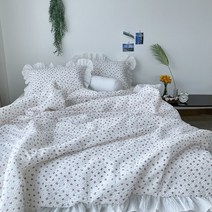 레이어드홈 북유럽풍 뱀부 시어서커 여름 고급 차렵 이불 잔꽃무늬 프릴 레이스 아사60수