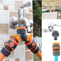 양갈래수도꼭지 호스연결구 수도 분배기 호스 세탁기, 일자형 호스연결소켓Y