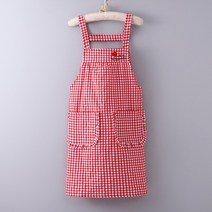 정장 앞치마 조끼 면 표백제 복대 우먼 신형 가정용건조기 생요리사 요리 성인 작업복, T21-백밴딩 순면 한국판 러브하트 레드