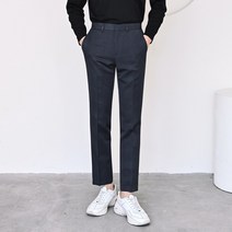 남자 슬랙스 바지 10부 사계절 스판 봄 가을 코디 슬림핏 신사 정장 캐주얼 남성 팬츠 선물 / D16_네이비