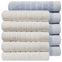 호텔수건 170g 30수 코마사, 10개, 파스텔블루+화이트