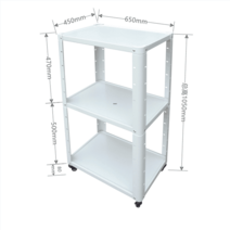 컴퓨터 이동식 선반 PC 데스크톱 수납함 보관함 케이스, 2단 카트 선반 블랙