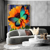 해바라기 보석십자수 집에서할수있는취미 5D 다이아몬드 페인팅 전체 광장/라운드 새로운 도착 동물 나비, 12 40X30m Full Round