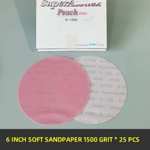 KOVAX-6 인치 사포 라운드 플로킹 자동차 페인트 뷰티 파인 샌딩 150mm 2000 그릿 25 개, 02 P1500_01 25피스 1BOX