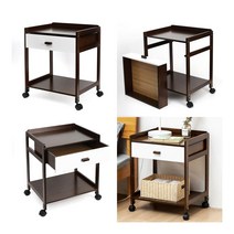 대나무 이동식 우드 서랍 협탁 브라운 침대협탁 미니협탁