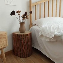 통나무 원목 스툴 원형의자 티테이블 원목받침 원목 나무받침, 지름24-26CM 높이40CM