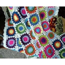 손뜨개 블랭킷 완제품 코바늘 식탁보 캠핑 빈티지 담요 테이블보 쇼파커버, 80x120cm, 인터컬러