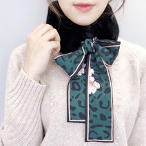 아이원더 호피 에스닉패턴 리본 스카프 퍼목도리