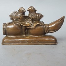 청동 황동 장식품 원앙새 붓걸이 붓꽂이