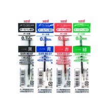 미쯔비시 유니 제트스트림 3색 리필심 2색+샤프 멀티펜 리필심 SXR-80-0.38 0.5 0.7, 리필0.5 청색