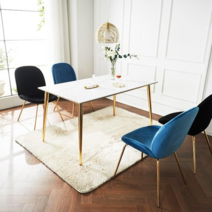 타미나가구 2인용 4인용 세라믹 식탁 /식탁의자 통세라믹12t, 1400 유광 골드프레임