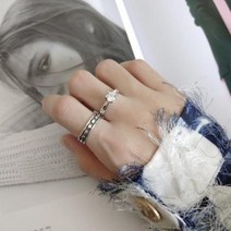 로앤허니 실버925 엔틱 크리스탈 수공예 은반지 유화반지 검지반지 레이어드링