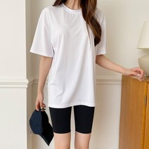 뉴죤 세롬프 쿨 박시 트임 반팔 티셔츠