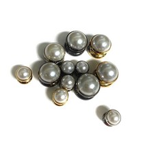 지엔에스 10번 진주 솔트레지 7mm부터15mm 금속장식 가죽공예 악세서리 가방부자재 10개set, 10번 진주솔트 15mm, 흑진주(검메탈