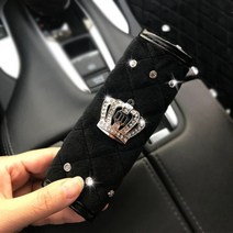 다이아몬드 크라운 자동차 머리 받침 목 베개 플러시 크라운 크리스탈 자동 머리 받침 허리 지원 쿠션 여자 여자 자동차 액세서리, 수동 브레이크 1개