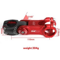 OUO 조정 가능한 자전거 줄기 라이저 0-60 도 핸들 31.8x9 0110mm 알루미늄 도로 막대기 증량제135830, 31.8x110mm black red