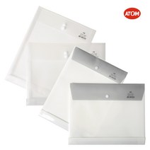 아톰 단추형 서류 봉투 A4 가로형 세로형 투명 반투명, 투명(세로형)
