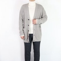바쏘옴므 2021 F/W 다크베이지 울리치 루즈핏 하프 가디건 V3WA44 DE