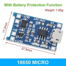 레귤레이터 5 pcs 마이크로 usb 5v 1a 18650 tp4056 리튬 배터리 충전기 모듈 보호 이중 기능 1a 리튬 이온 충전 보드, 18650 마이크로