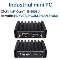 미니피씨 미니컴퓨터 미니PC YINGCHI-미니 PC 팬리스 듀얼 LAN 2 * RS232 인텔 i3 400U/00U i 4278U/200U i7 478U/ J412 J6412, 4G RAM 128G SSD WiFi, 미국, Intel Core i3 5005U