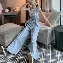 대박난박양 보니 데님 와이드 점프수트