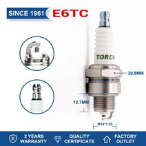 원래 토치 양초 점화 플러그 l7rtc dk7rtc b7rtc-9 b8rc e6tc e7c a7rtc kh5rti-11 a7rti b7rti denso 교체 호환, 4 조각 e6tc