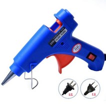 OIMG-가정용 미니 핫 멜트 글루 건 20W 산업용 열 온도 전기 수리 도구 7mm 스틱 사용, Blue glue gun, EU
