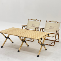 [캠핑테이블우드세트] 코코프 캠핑 의자테이블 세트 경량 접이식 의자 테이블, 4인대형, 6인테이블+의자4개