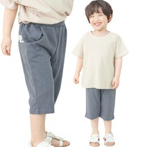 까꿍놀이터 빈티지피그7부팬츠 유아 여름 시원팬츠 국내제작 면 100%