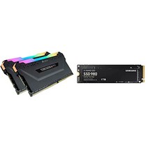 [세트 매입] CORSAIR DDR4-3600MHz 데스크탑 PC용 메모리 VENGEANCE RGB PRO 시리즈 16GB [8GB×2장] CMW16GX4M2D3600C18 & Samsung 980 1TB PCIe Gen 3.0 ×4 NVMe M.2 정품 보증품, モリ 8 8GB×2GB+SSD 1TB