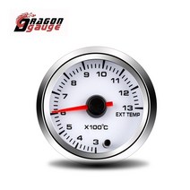 rpm 게이지 드래곤 52mm 부스트 타코미터 전압계 공연비 수온 오일 온도 오일 프레스 배기 온도 변화 7색 백라이트, 배기 온도계