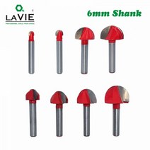 가공 밀링 커터 정밀 LAVIE 1pc 6mm 생크 볼 코 라우터 비트 목재 CNC 반경 코어 박스 솔리드 카바이드 도구 MC06000 용 라운드, 6X25.4mm