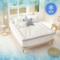 [에어룸] 뱀부인견 인체공학 냉감 여름토퍼 SK (그레이&화이트), 색상:화이트