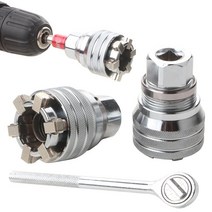 유니버설 스크류 렌치 소켓 조정 10-19mm 다기능 슬리브 렌치, 조절식 슬리브 10-19+컬러링 연결봉+3/8라쳇