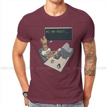 코딩로봇 프로그래머 컴퓨터 코드 I am Root T 셔츠 클래식 그래픽 Tshirt 대형 o-넥 반팔, 18 버건디_07 4XL