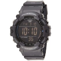 Casio 남성용 쿼츠 디지털 시계 블루 최대 10년 배터리 수명 레진 스트랩