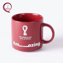 2022년 카타르 월드컵 로고 기념 머그컵, 붉은색