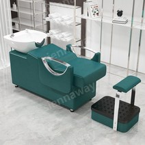 미용실 이발소 샴푸의자 헤어샵 샴푸대 침대 미용가구 바버체어, 패키지 A, 그린크레센트실버팔걸이하이풋+화이트세면대
