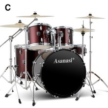 Asanasi 초보 입문 연습 어쿠스틱 재즈 드럼 세트 C형 BF301 R70 5드럼 4심벌 슈퍼밴드, 단품