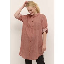 Kaffe 카페 KAVIVIAN 3 4 - 셔츠 드레스 오렌지 chalk stripe 원피스 [독일]